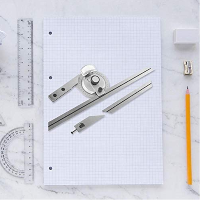 0 360 Stainless Steel Universal Bevel Protractor Angle Finder Angular Dial Ruler Goniometer With 300Mm Blade