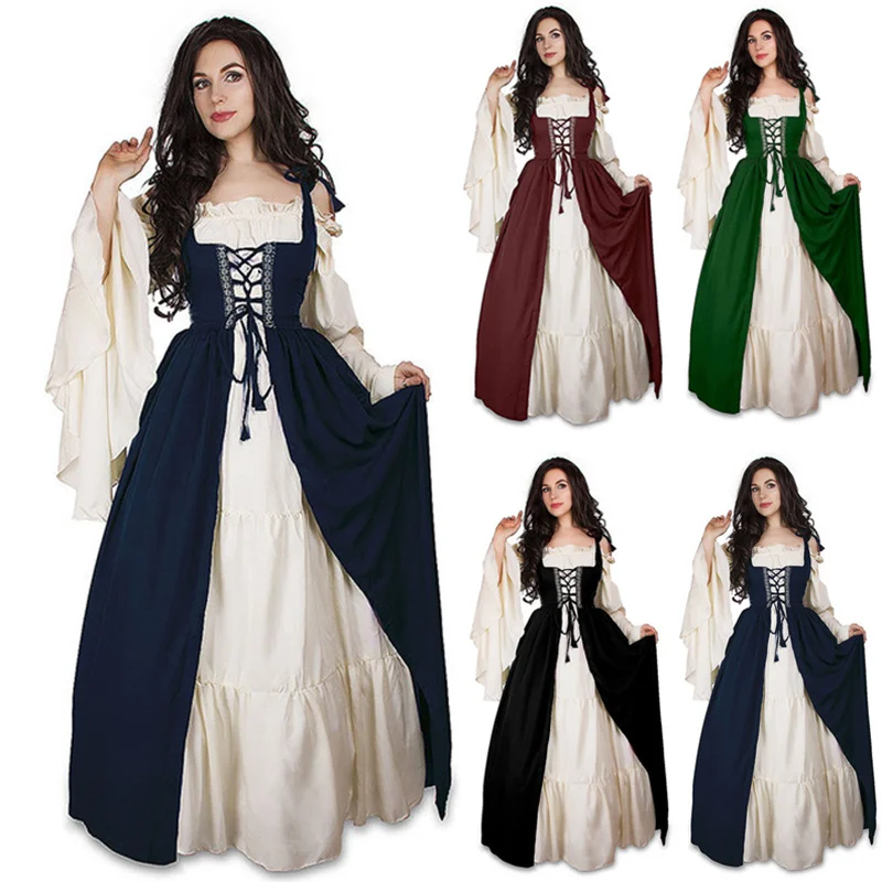 S-6Xl Medieval Dress Cosplay Halloween Costumes Women Palace Carnival Party Princess Female Victorian Robe