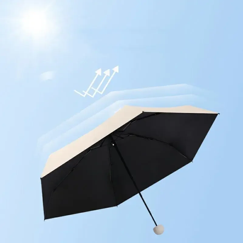 New Anti-Uv Enlarged Dual-Purpose Sun Umbrella Small Sunscreen Black Rubber Parasol Parag Mini Capsule