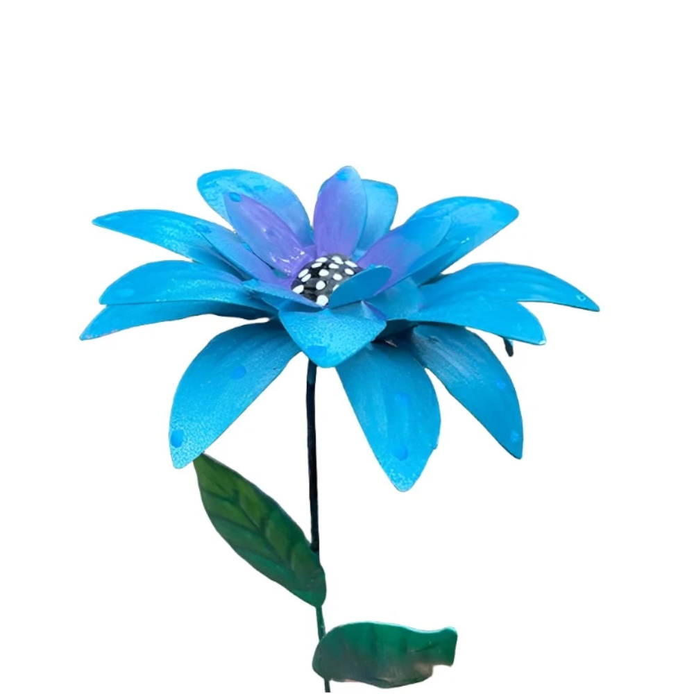 1Pc 8 Colors Metal Flowers Garden Stakes Indoor Outdoor Crafts Rustproof Iron Yard Art Lawn Decoration