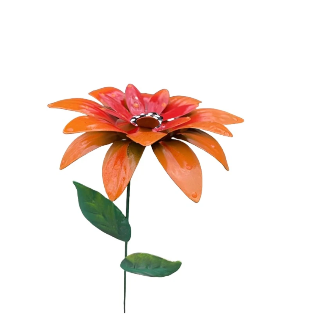 1Pc 8 Colors Metal Flowers Garden Stakes Indoor Outdoor Crafts Rustproof Iron Yard Art Lawn Decoration