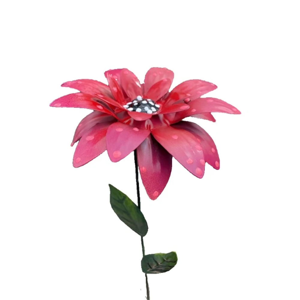 1Pc 8 Colors Metal Flowers Garden Stakes Indoor Outdoor Crafts Rustproof Iron Yard Art Lawn Decoration