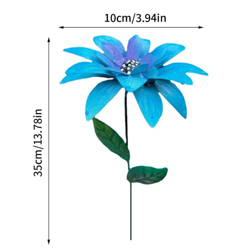 1Pc 8 Colors Metal Flowers Garden Stakes Indoor Outdoor Crafts Rustproof Iron Yard Art Lawn Decoration