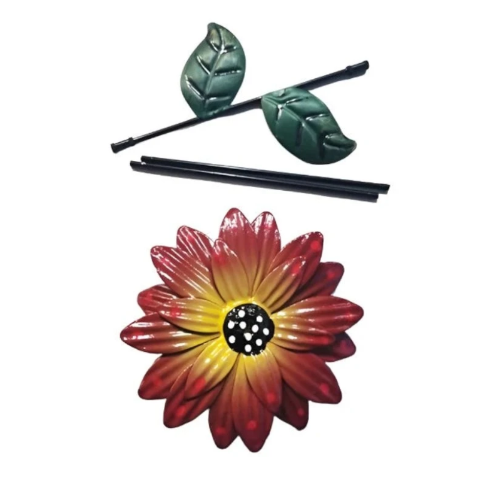 1Pc 8 Colors Metal Flowers Garden Stakes Indoor Outdoor Crafts Rustproof Iron Yard Art Lawn Decoration