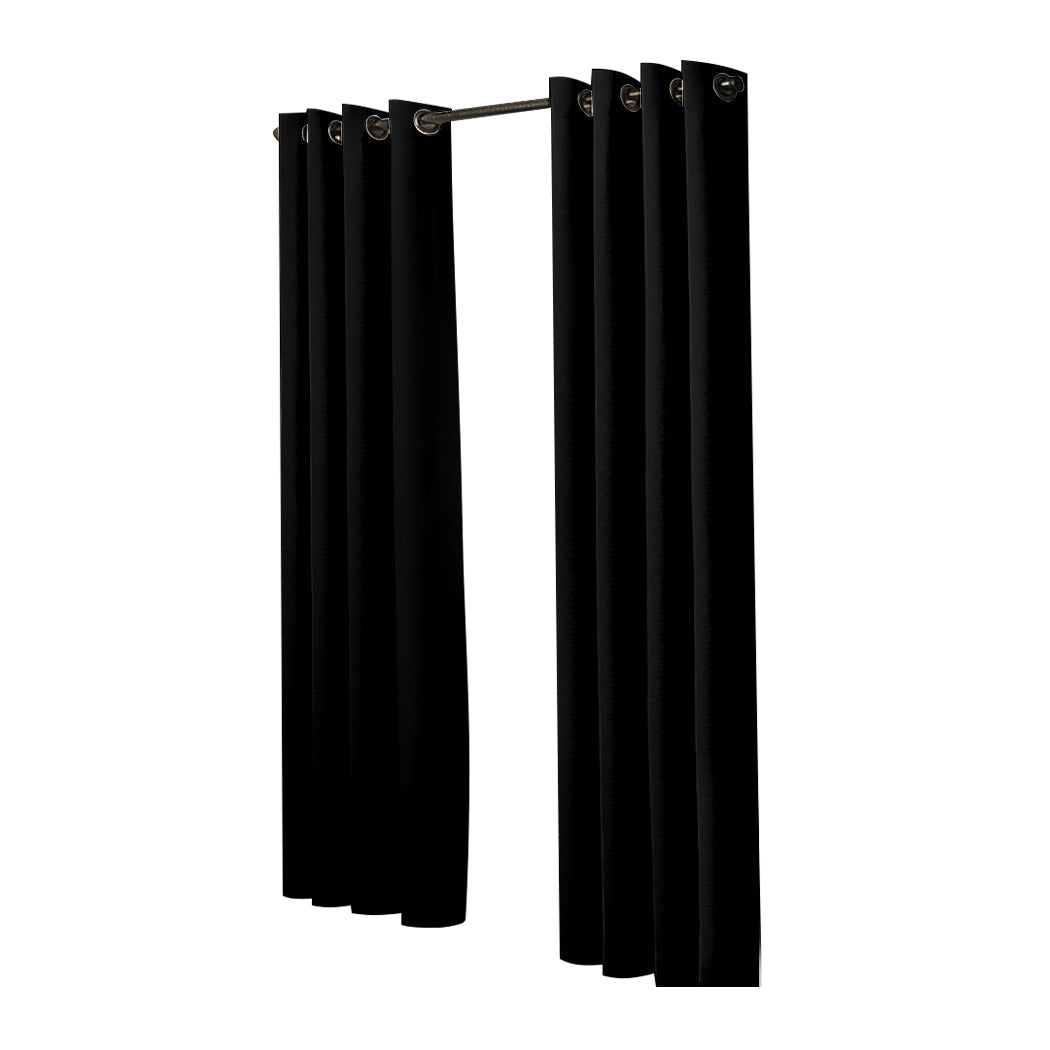 1 Sets of Sello 1 Sets Of 2X Blockout Curtains Panels 3 Layers Black 132 160Cm