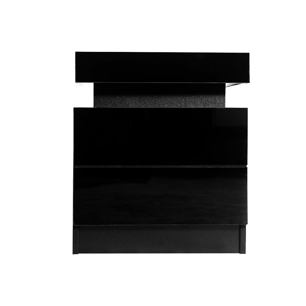 Bedside Tables Side With 2 Drawers Black Modern Storage For Bedroom Or Living Room