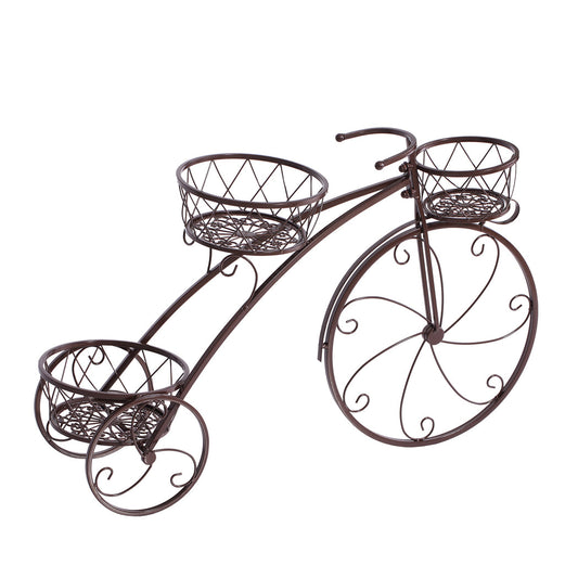 Plant Stand Outdoor Indoor Metal Bicycle Shaped Bronze