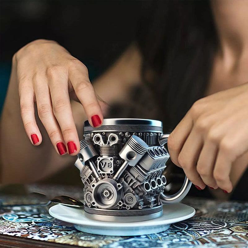 3D Engine Stainless Steel Mug For Coffee Beer Home & Office Fun Accessory