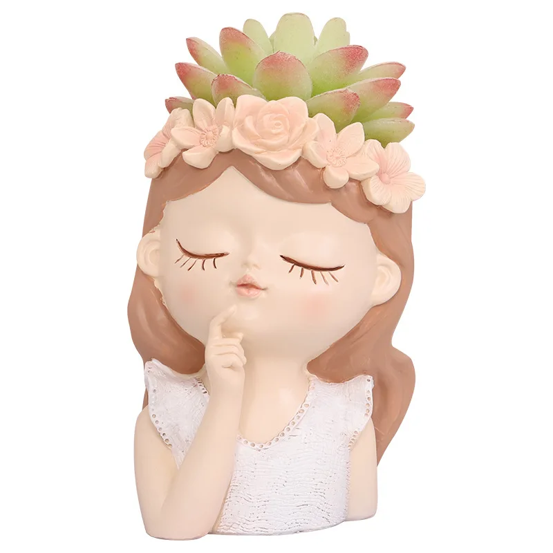 Creative Fairy Flower Pot Resin Desktop Balcony Gardening Micro Landscape Decoration Vase Succulent Pots Green Plants