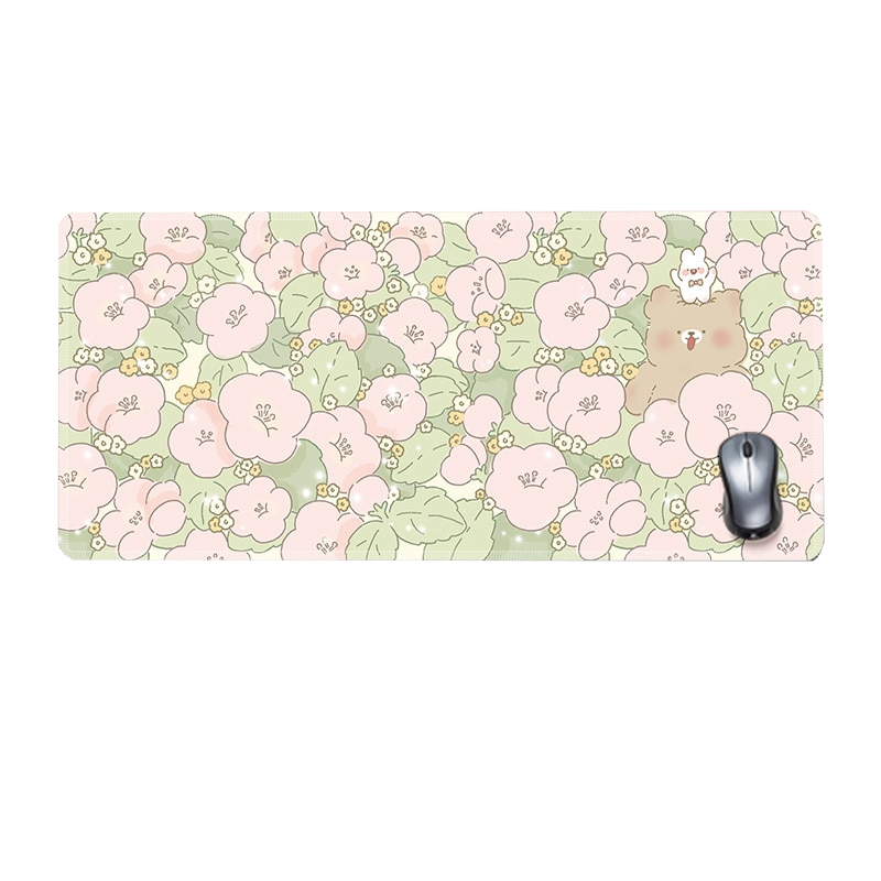 Floral Large Mousepad Kawaii Desk Pad Home Office