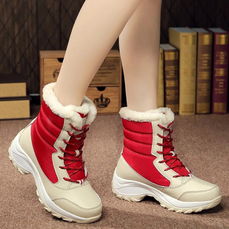 Women Boots Lightweight Ankle Platform Shoes For Heels Winter Botas Mujer Keep Warm Snow Female Botines