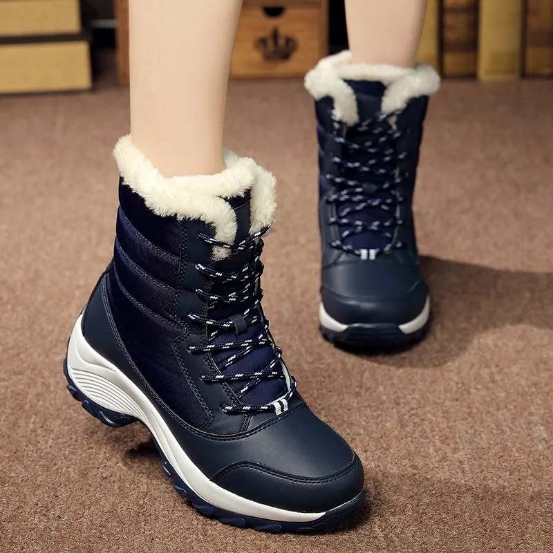 Women Boots Lightweight Ankle Platform Shoes For Heels Winter Botas Mujer Keep Warm Snow Female Botines
