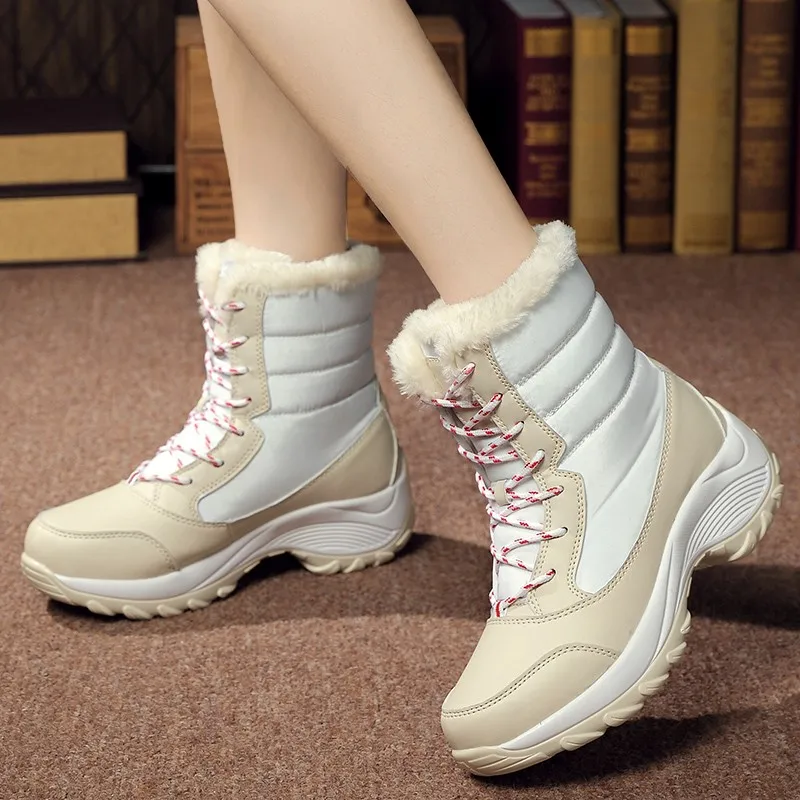 Women Boots Lightweight Ankle Platform Shoes For Heels Winter Botas Mujer Keep Warm Snow Female Botines