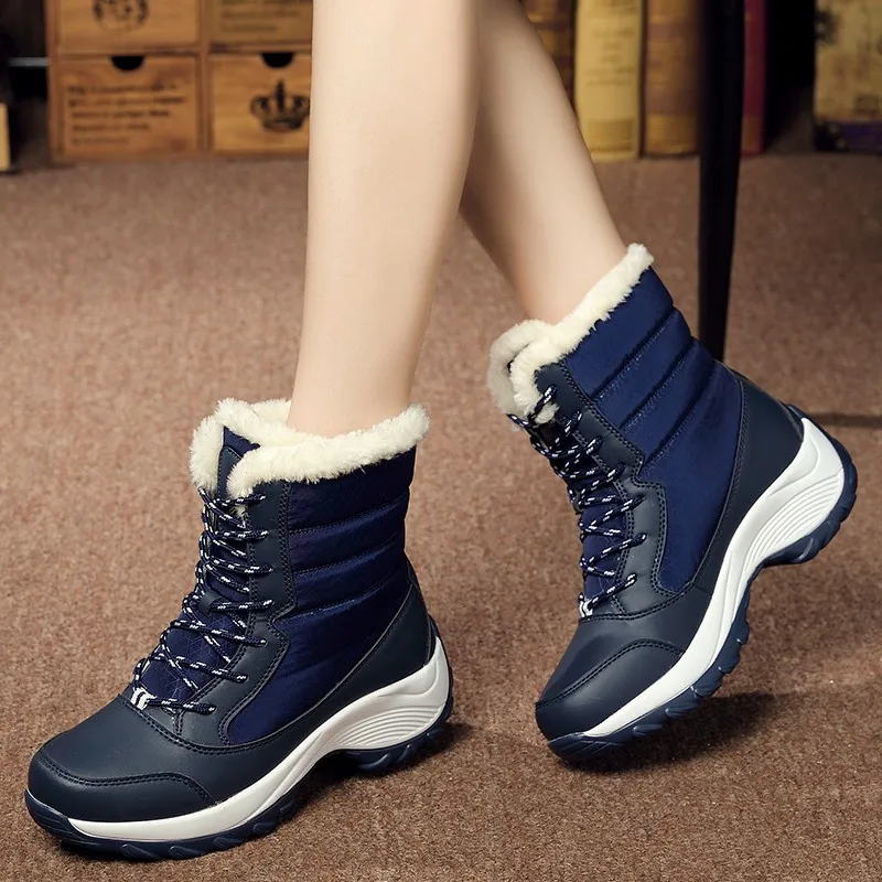 Women Boots Lightweight Ankle Platform Shoes For Heels Winter Botas Mujer Keep Warm Snow Female Botines