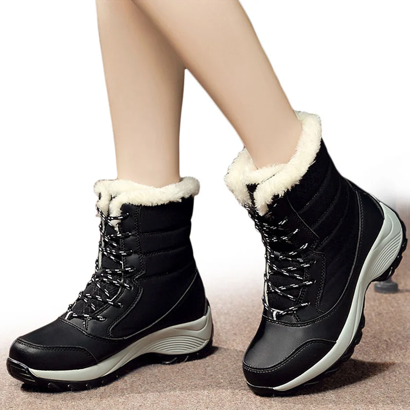 Women Boots Lightweight Ankle Platform Shoes For Heels Winter Botas Mujer Keep Warm Snow Female Botines