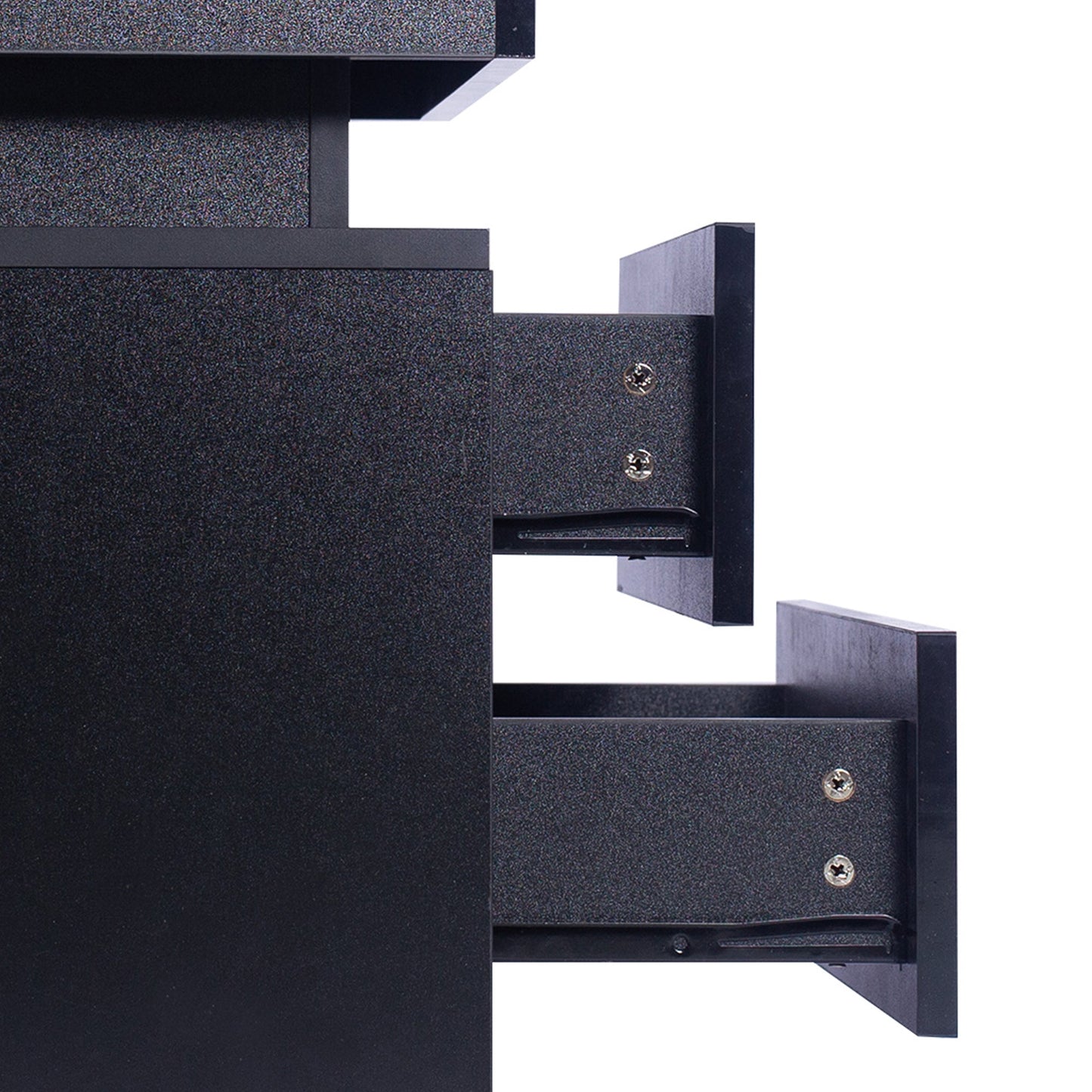Bedside Tables Side With 2 Drawers Black Modern Storage For Bedroom Or Living Room