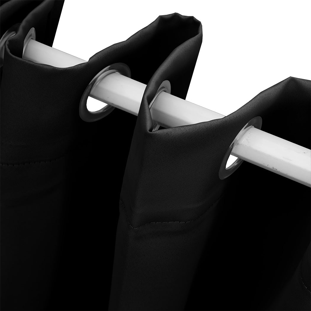 1 Sets of Sello 1 Sets Of 2X Blockout Curtains Panels 3 Layers Black 132 160Cm