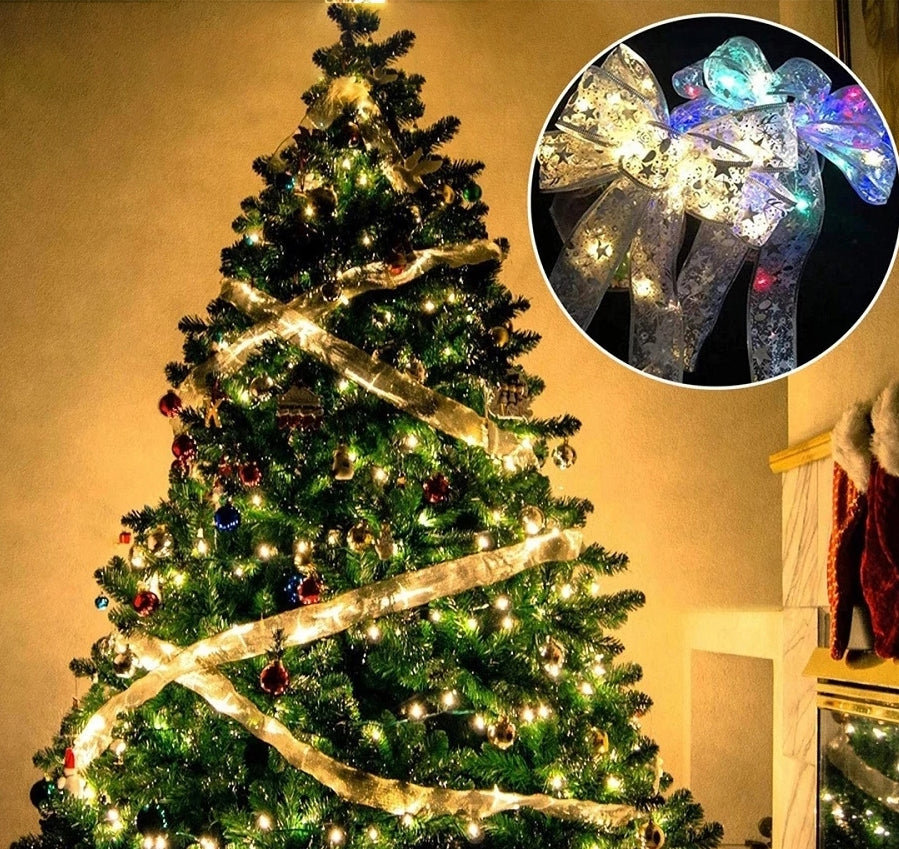 Product Information: Fairy Lights String Christmas Ribbon Bow Tie