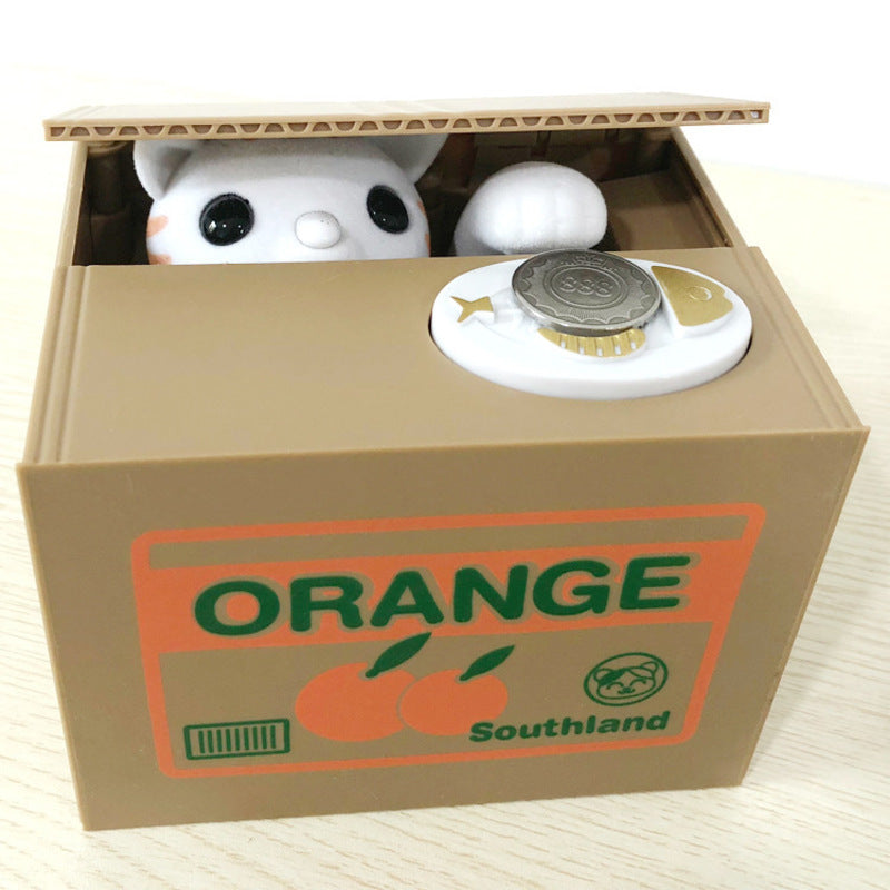 Automated Plastic Coin Bank In Panda/Cat Shape Electronic Deposit Savings For Kids Great Gift