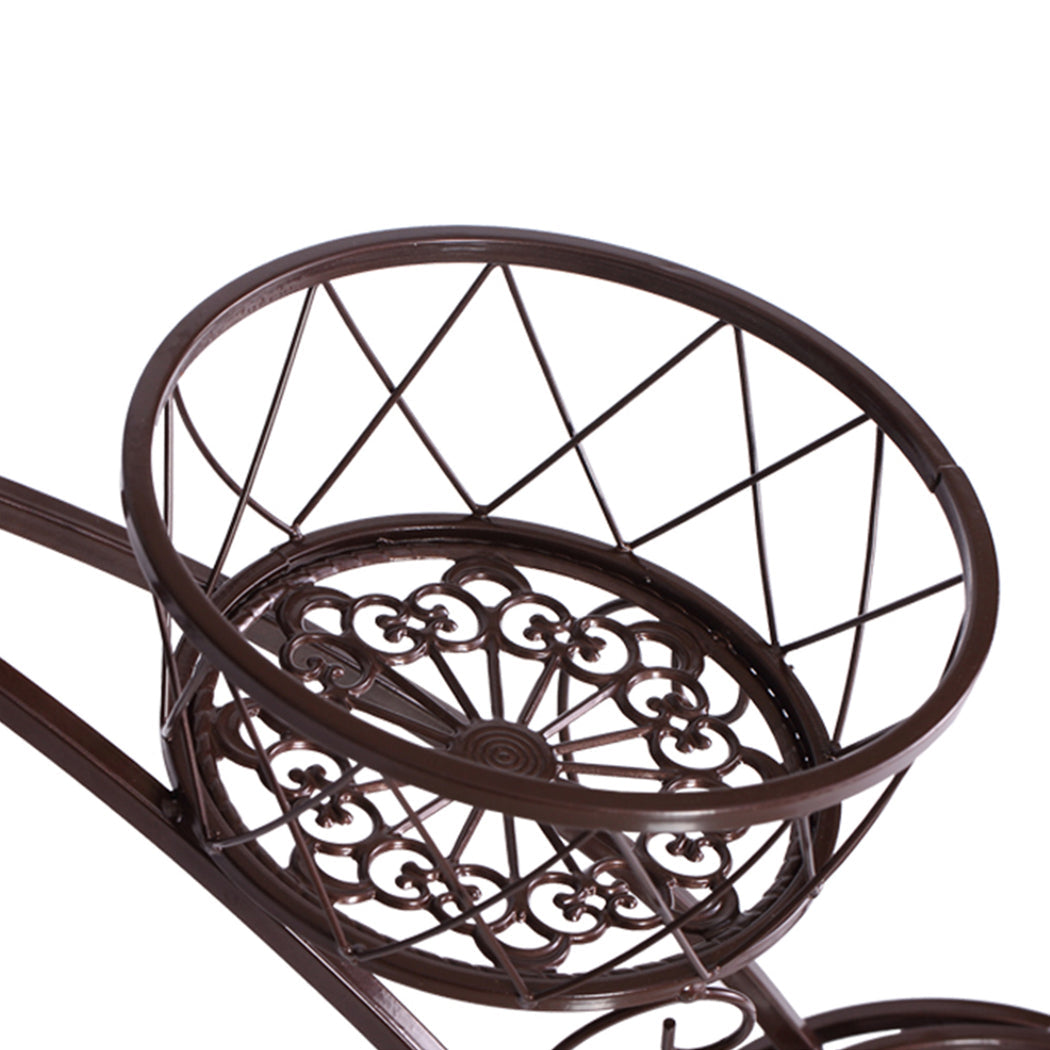 Plant Stand Outdoor Indoor Metal Bicycle Shaped Bronze