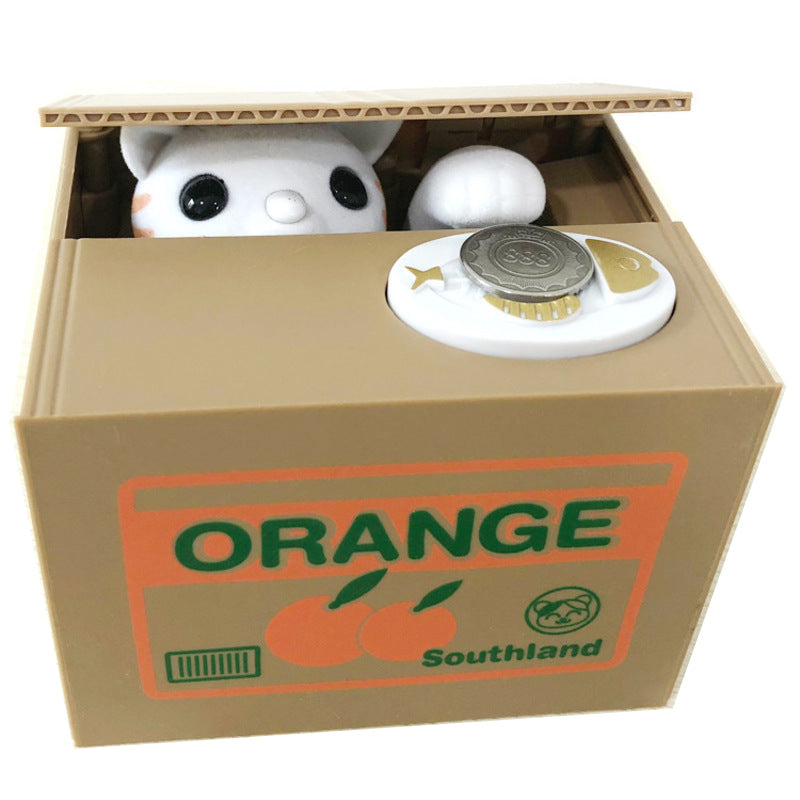 Automated Plastic Coin Bank In Panda/Cat Shape Electronic Deposit Savings For Kids Great Gift