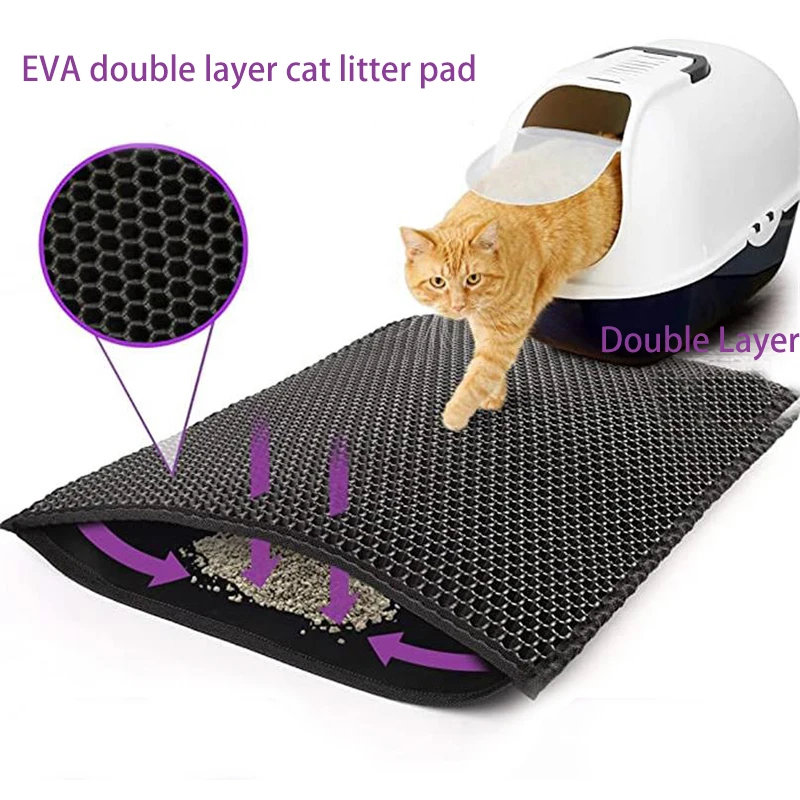 Waterproof Pet Cat Litter Mat Double Layer Box Non-Slip Sand Pad Washable Bed Clean Products