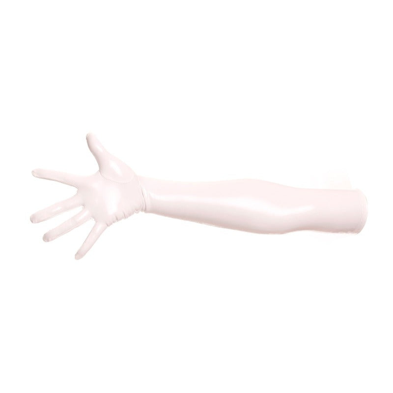 Shiny Patent Leather Faux Latex Long Gloves Cosplay Fetish Bdsm