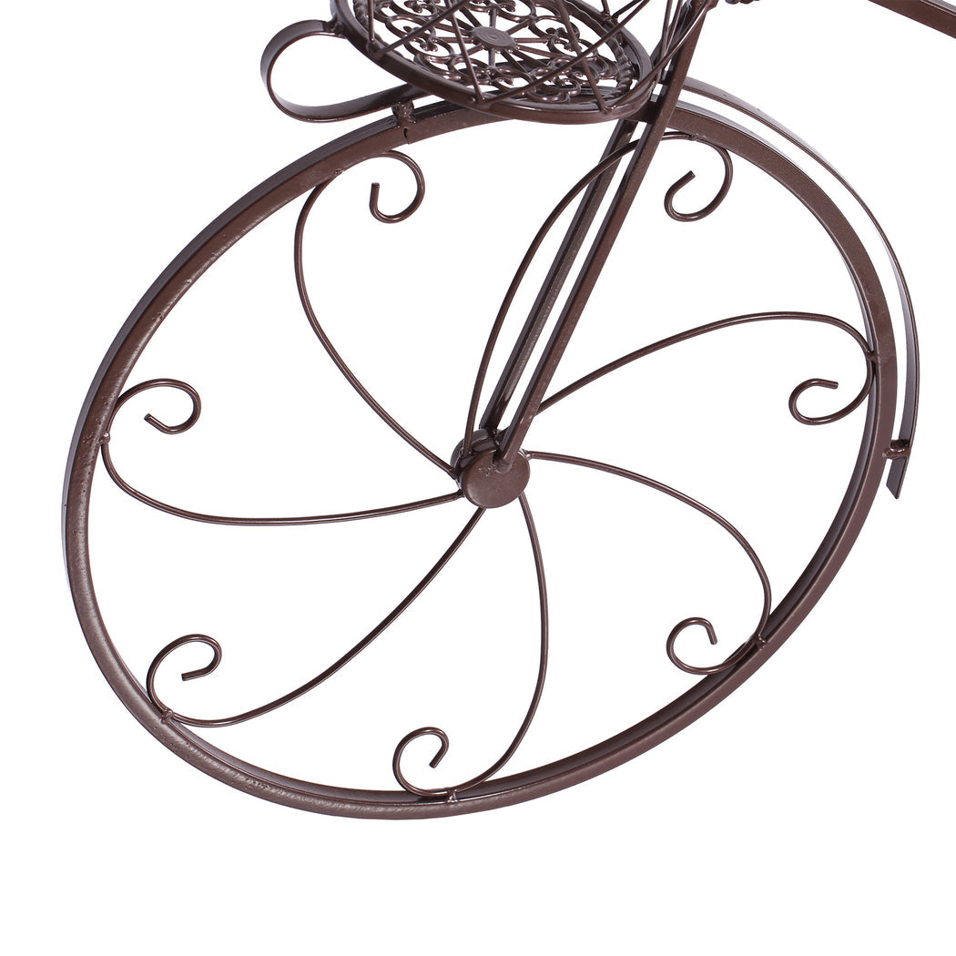 Plant Stand Outdoor Indoor Metal Bicycle Shaped Bronze