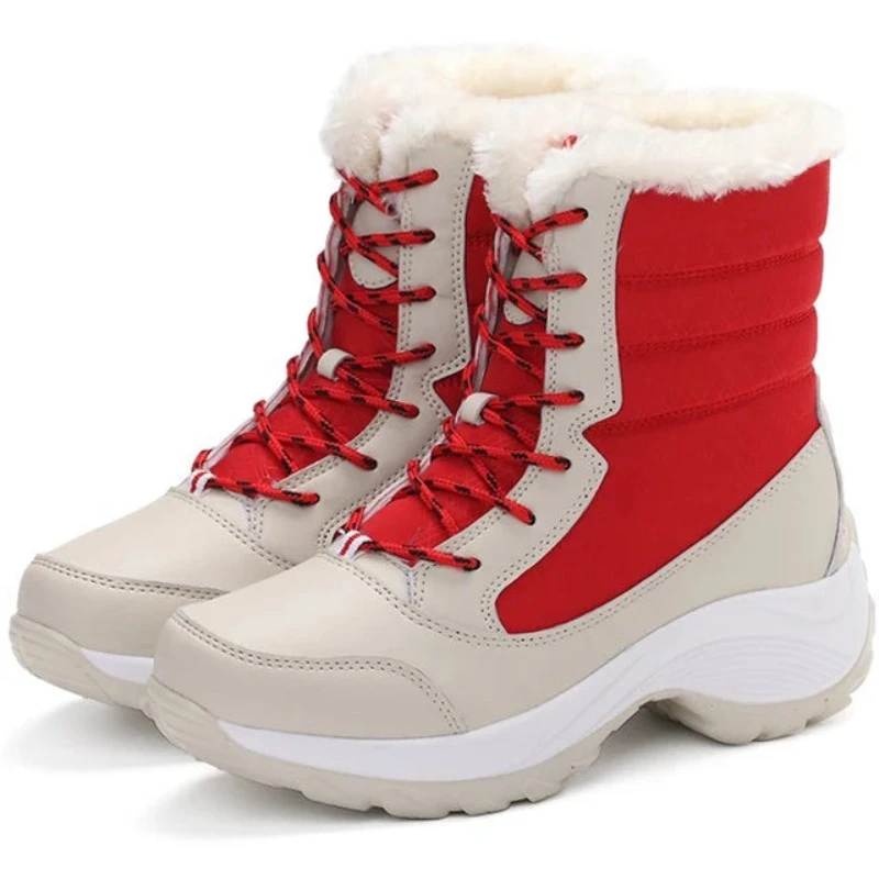 Women Boots Lightweight Ankle Platform Shoes For Heels Winter Botas Mujer Keep Warm Snow Female Botines