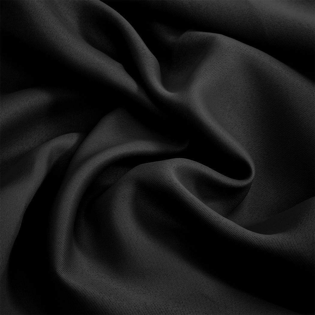 1 Sets of Sello 1 Sets Of 2X Blockout Curtains Panels 3 Layers Black 132 213Cm