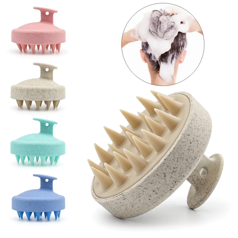 Silicone Shampoo Brush Head Scalp Massage Comb Hair Washing Body Bath Shower Salon Hairdressing Tool