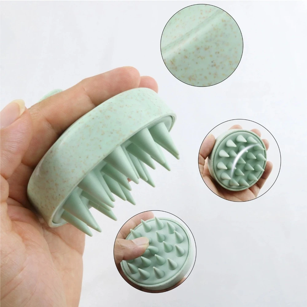 Silicone Shampoo Brush Head Scalp Massage Comb Hair Washing Body Bath Shower Salon Hairdressing Tool