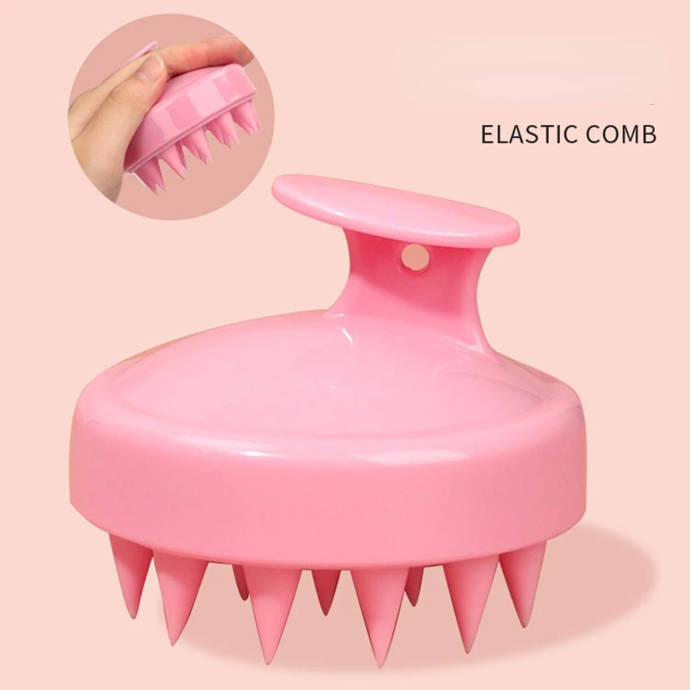 Silicone Shampoo Brush Head Scalp Massage Comb Hair Washing Body Bath Shower Salon Hairdressing Tool
