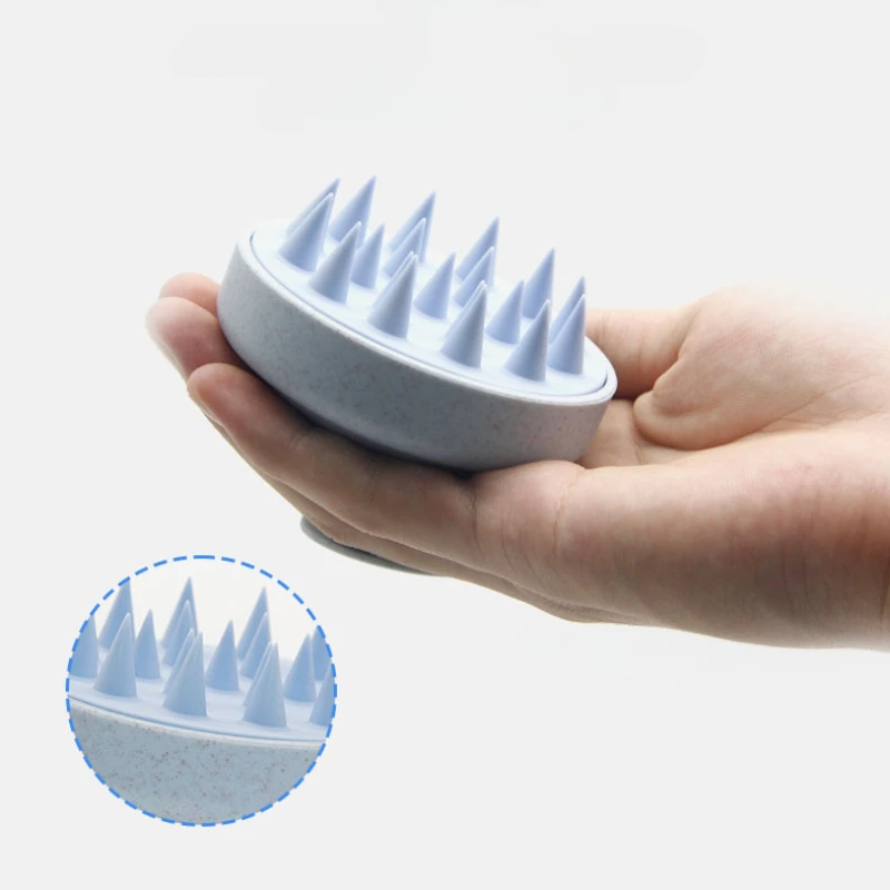 Silicone Shampoo Brush Head Scalp Massage Comb Hair Washing Body Bath Shower Salon Hairdressing Tool