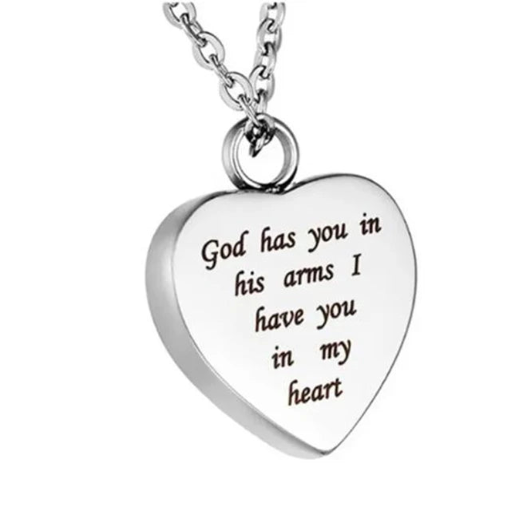 Custom Stainless Steel Cremation Ash Jewelry Heart Urn Necklace Pendant Funnel Fill Kit