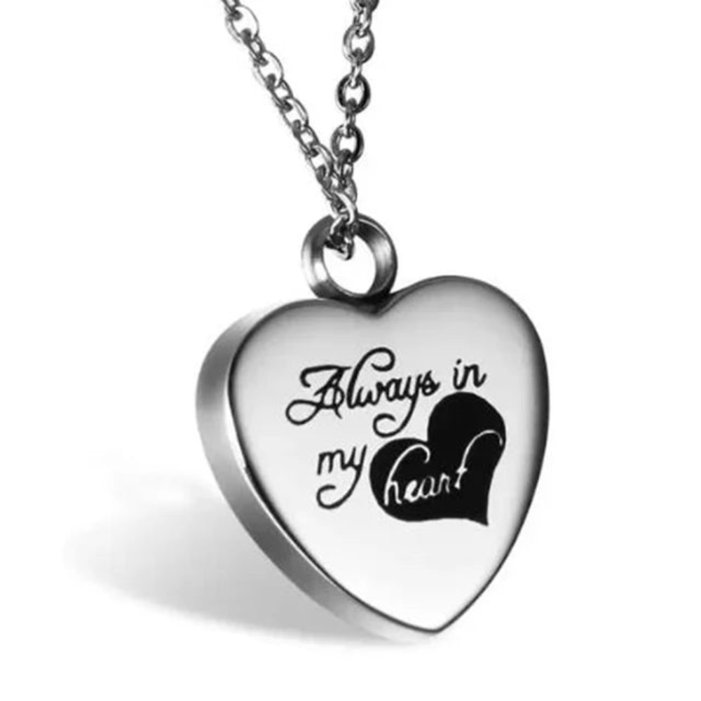 Custom Stainless Steel Cremation Ash Jewelry Heart Urn Necklace Pendant Funnel Fill Kit