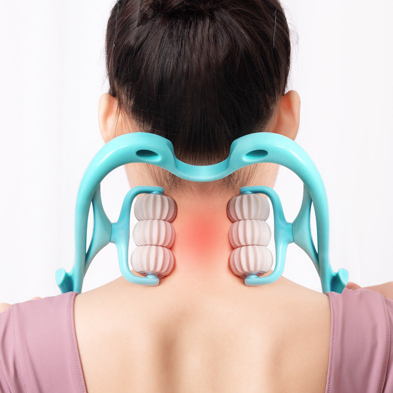 Multifunctional Manual Sixwheel Neck Massager Relieve Roller