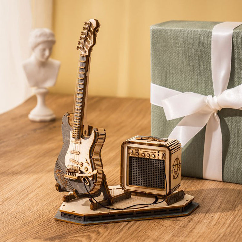 Robotime Rokr Electric Guitar Model Gift For Kids Adult Assembly Creative Toys Building Block Set 3D Wooden Puzzle Tg605