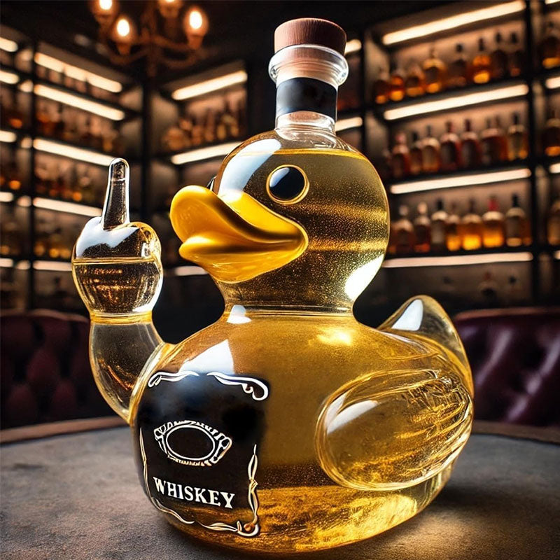10 Oz Middle Finger Duck Bottle Funny Whiskey Decanter