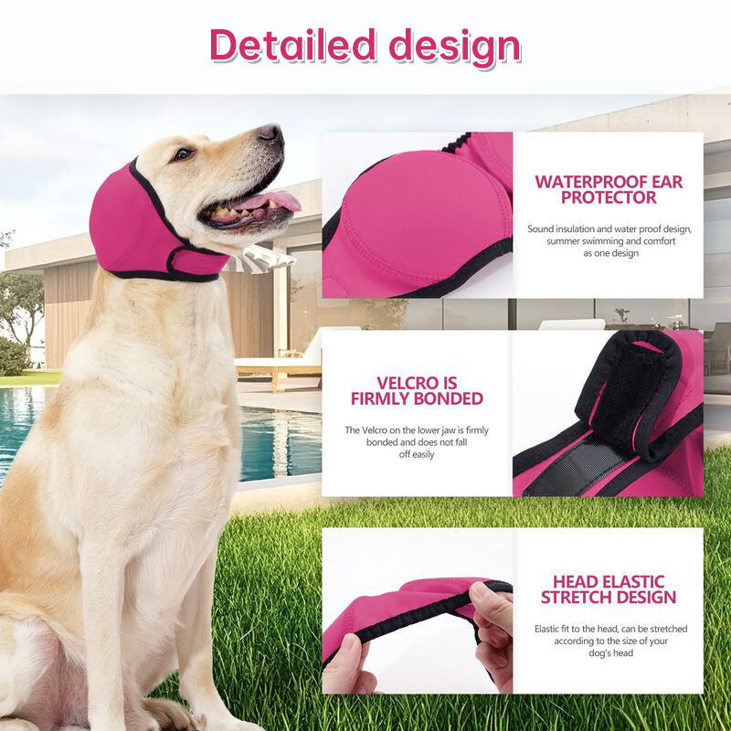Waterproof Dog Ear Muffs: For Swimming/Grooming Noise Cancelling Calming (Anxiety Relief & Shock Prevention)