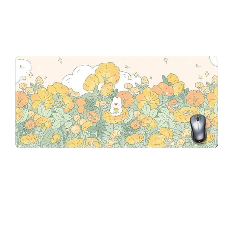 Floral Large Mousepad Kawaii Desk Pad Home Office