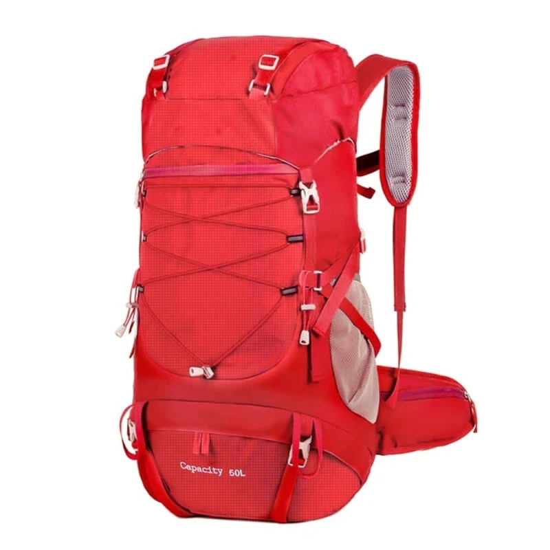 Westtune 50L Hiking Backpack With Rain Cover Multifunctional Mountaineering Bag Outdoor Rucksack For Travel Trekking Cam