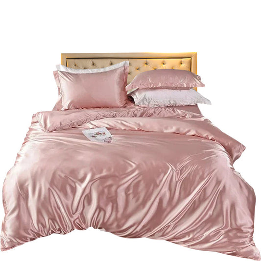 Beddings Light Pink Au Single Size Satin Duvet Cover Set Polyester Soft