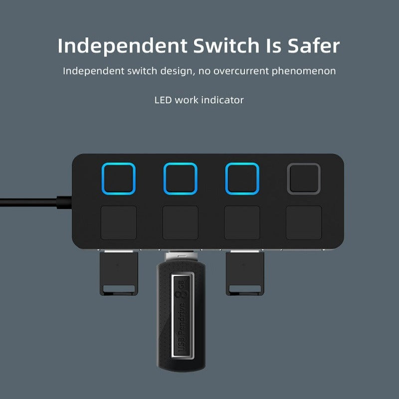 Usb 4-Port Hub Multi-Usb Splitter Extender