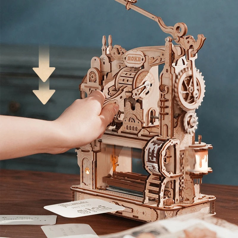 Robotime Rokr Printing Press 3D Diy Puzzle Wooden Toys Building Block Kit Lk602