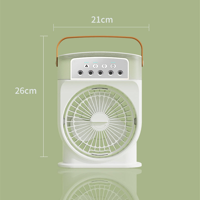 Usb Air Conditioner Cooling Fan With 5 Sprays 7 Color Light 600Ml Water Tank Mist Cooler Humidifiers