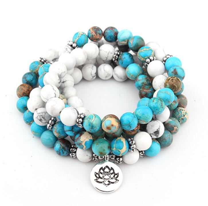 Veile Studios Natural Stone Mala Bracelet 108 Beads Wrap Jewellery