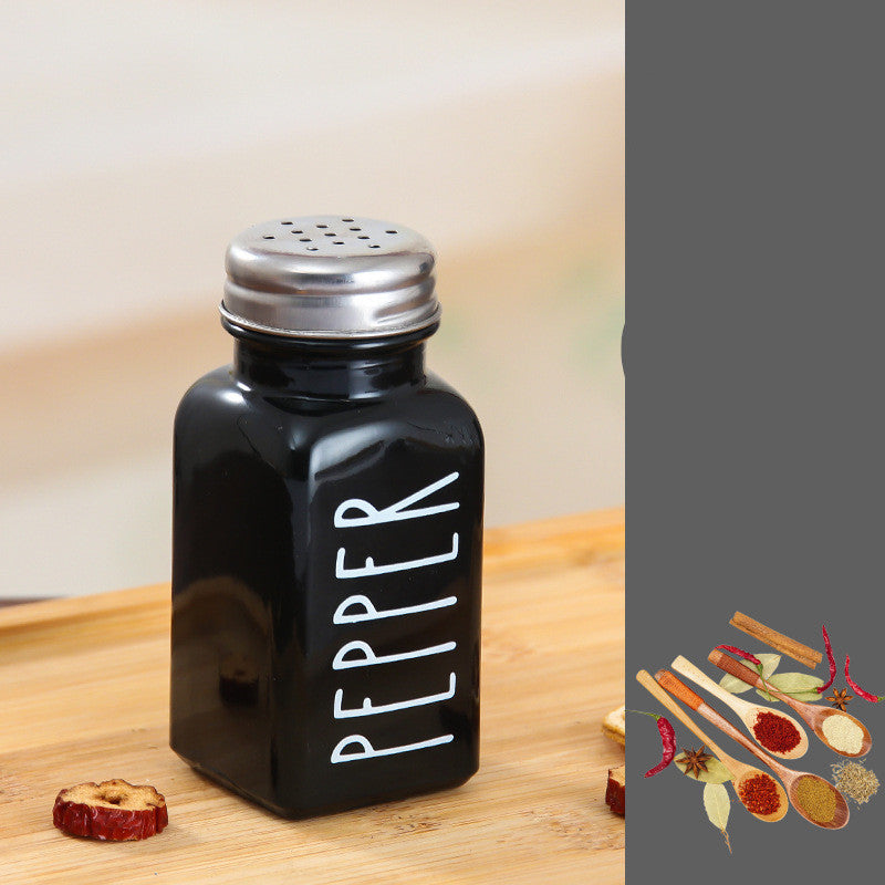 White Black Salt Pepper Shakers Seasoning Bottles