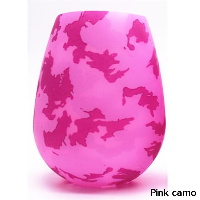 Unbreakable Silicone Wine Glasses Bpa Free Printed Outdoor Cups For Travel Picnic Pool Boat Camping
