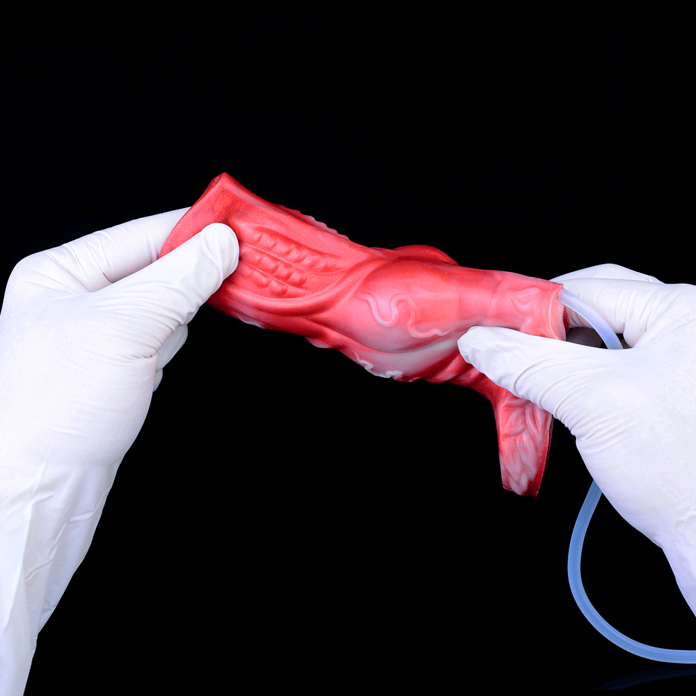 Theodore Textured Red Medium Squirting Penis Sleeve
